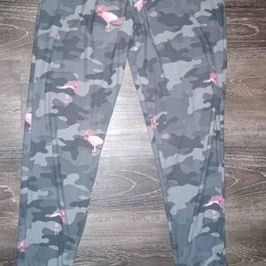 Camouflage Joggers with Flamingo Print